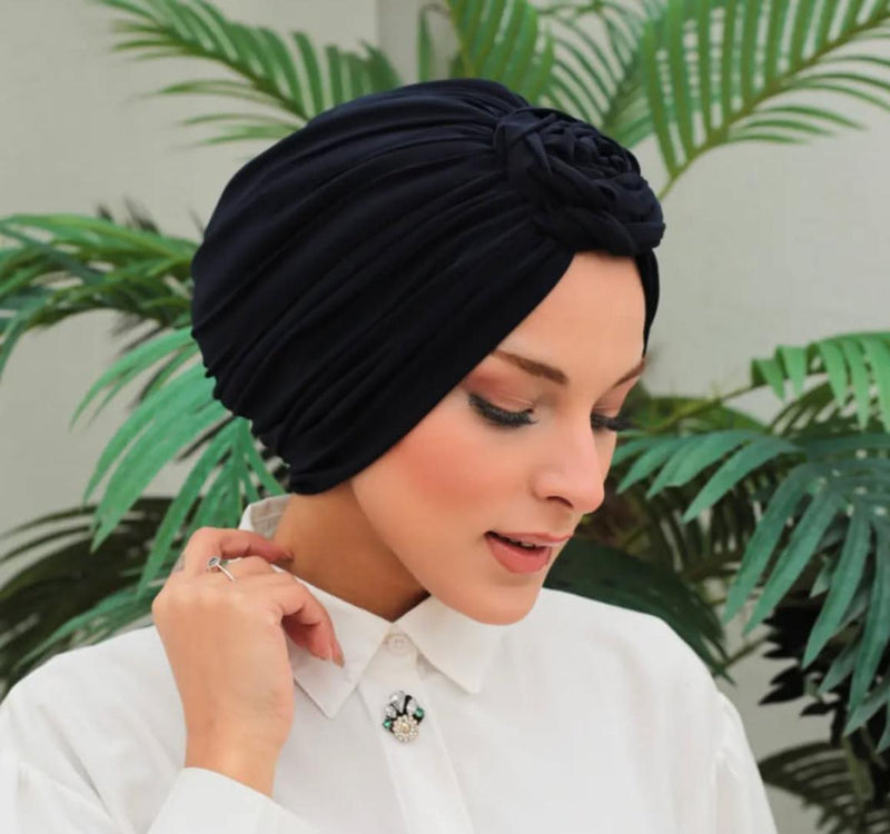 QF 1825 Handmade Turban Navy Blue