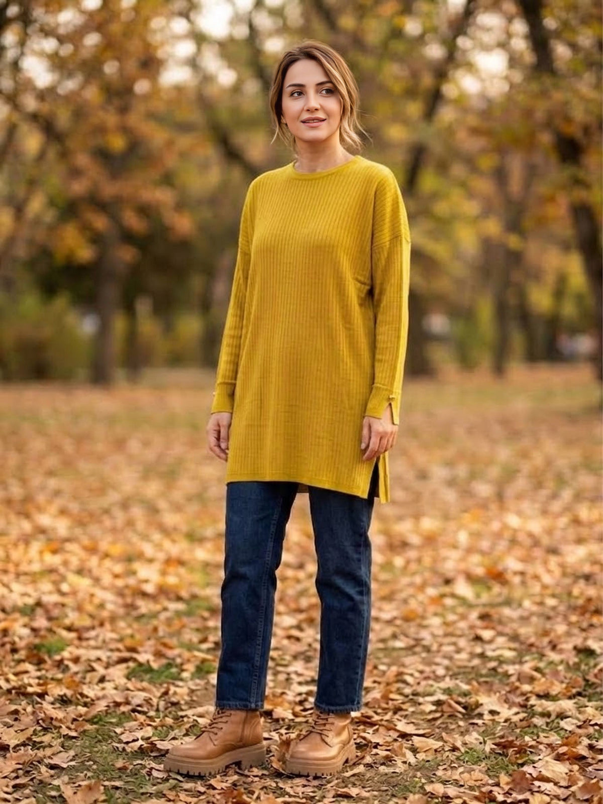 AFL Lucia Knitted Winter Tunic Oil Green