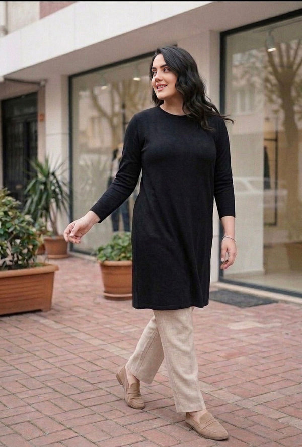 SR Semra Long Sleeve Inner Tunic Black