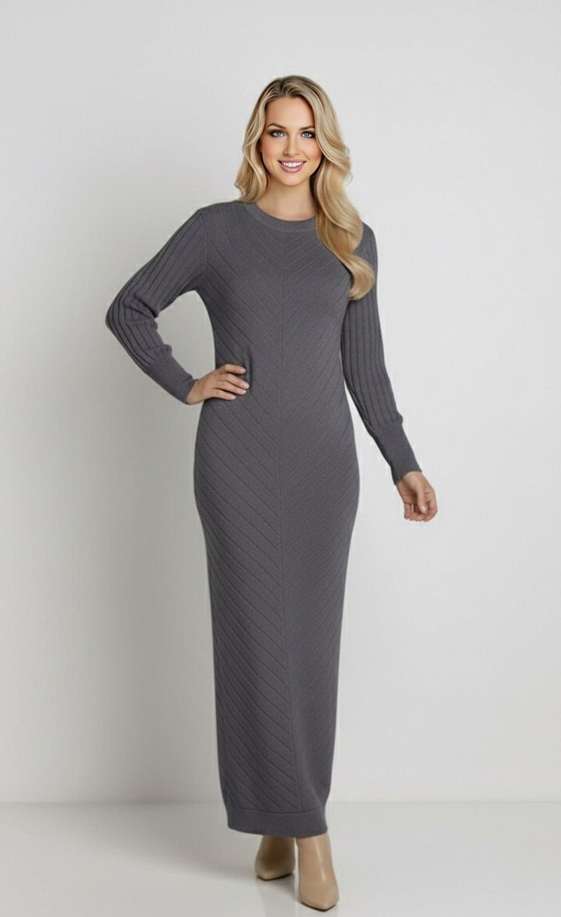 ZYF Aygen Knitted Winter Dress Gray