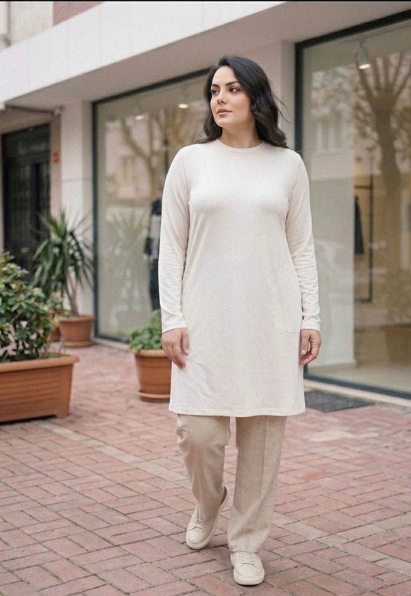 SR Semra Long Sleeve Inner Tunic Off White