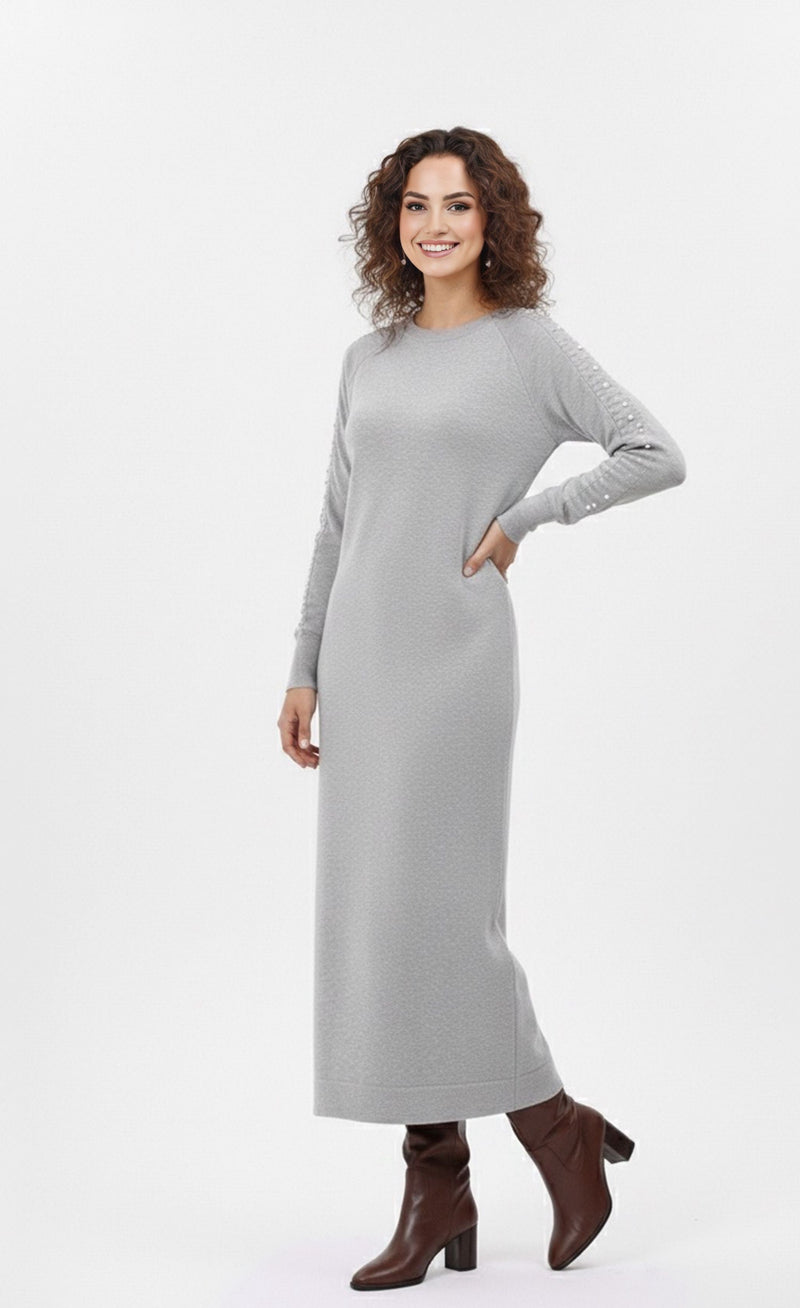 ZZ Birben Knitted Winter Dress Gray