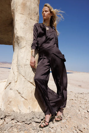 GHISA Cross Front Style Set Brown