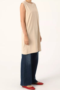All 16003-0 Inner Sleeveles Tunic Beige