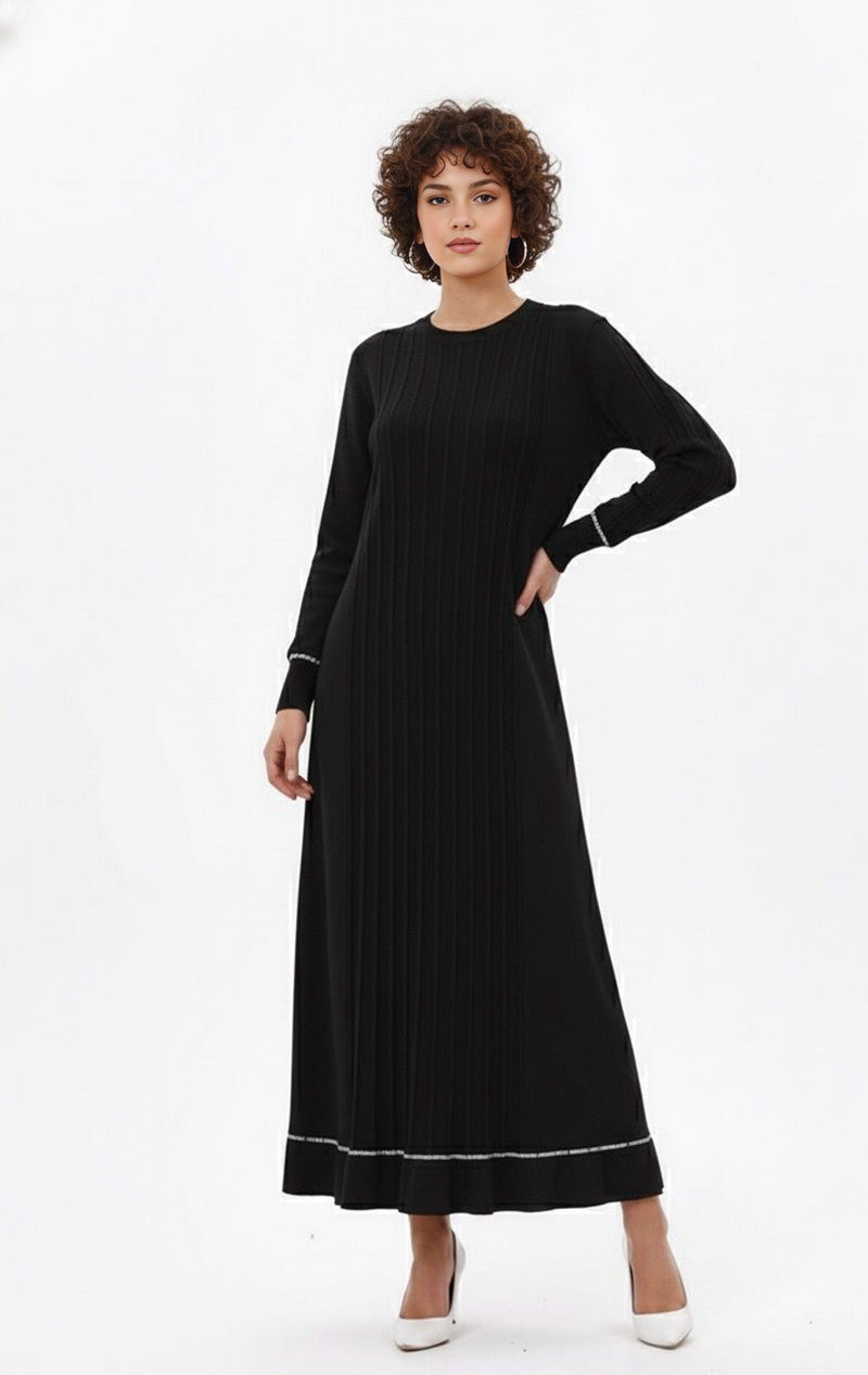 ZZ Binnur Knitted Winter Dress Black