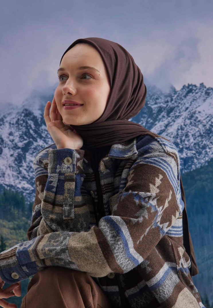 Fresh Scarf Jersey Shawl Cocoa