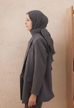 Fresh Scarf Voile Crash Dark Gray Shawl