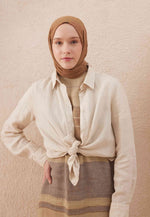 Fresh Scarf Voile Crash Latte Color  Shawl