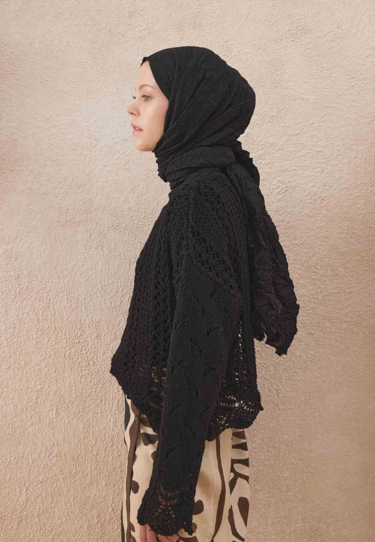 Fresh Scarf Voile Crash Black Shawl