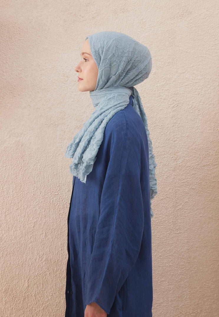 Fresh Scarf Voile Crash Sky Blue Shawl