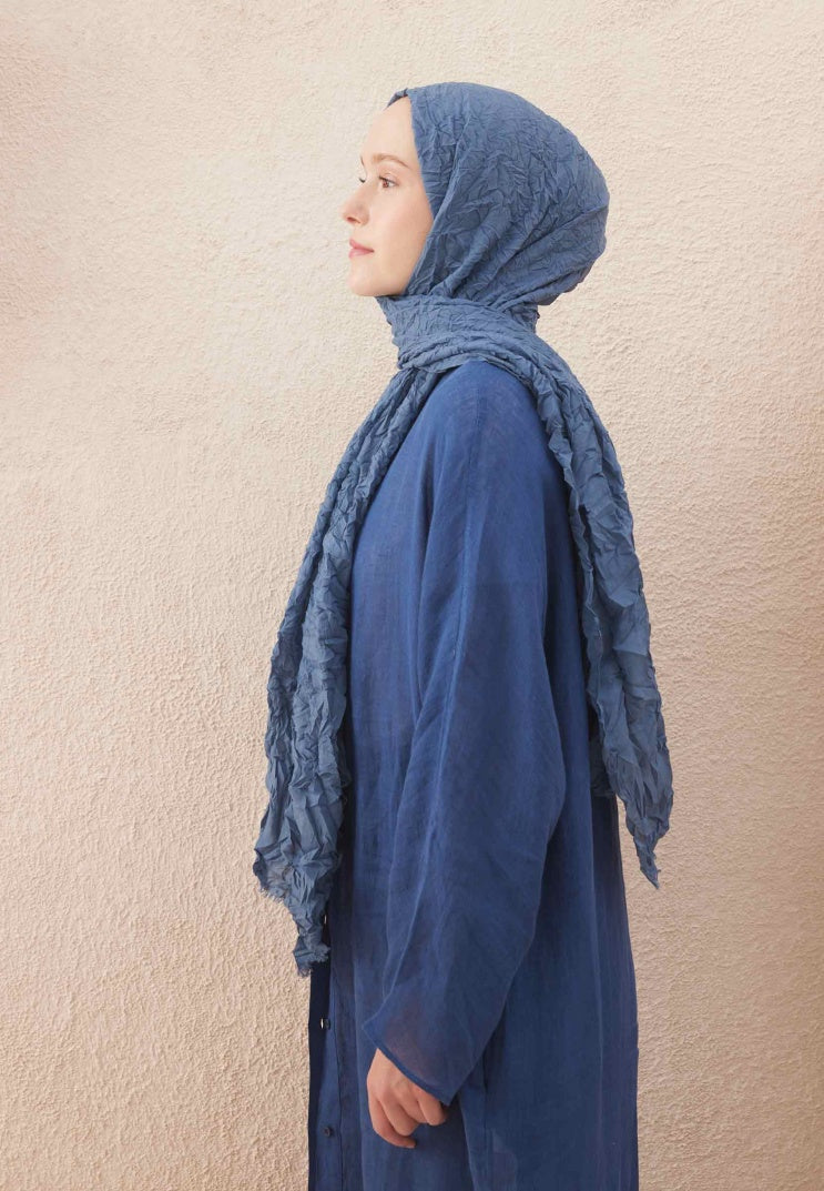 Fresh Scarf Voile Crash Jean Blue Shawl