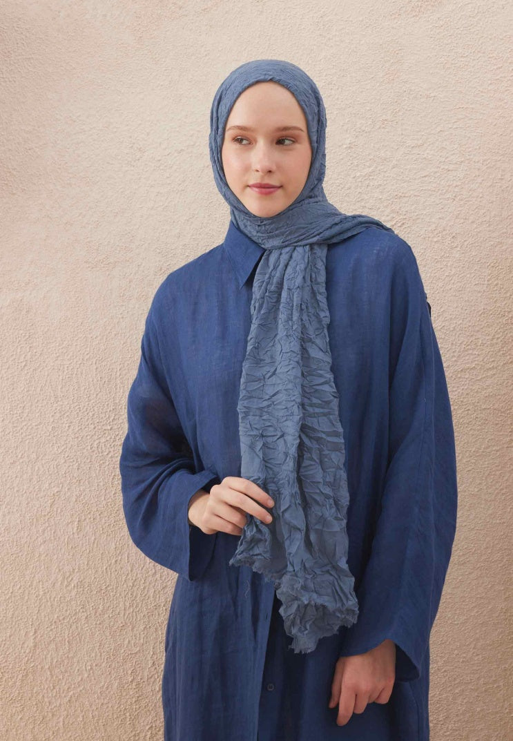 Fresh Scarf Voile Crash Jean Blue Shawl