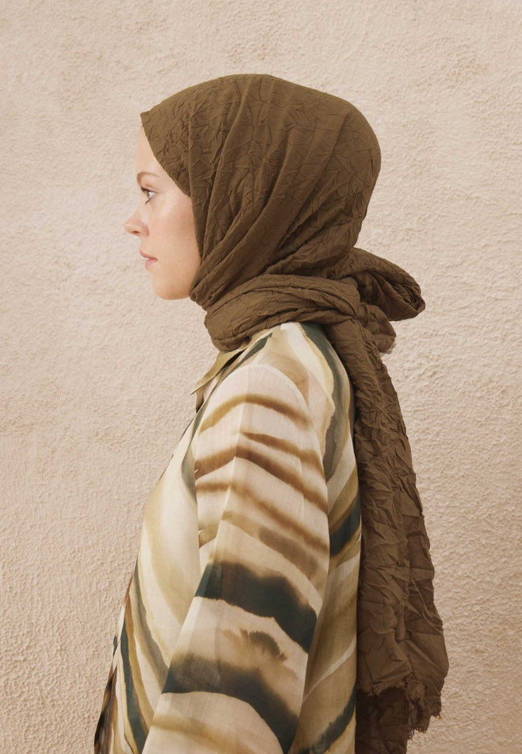 Fresh Scarf Voile Crash Military Khaki Shawl