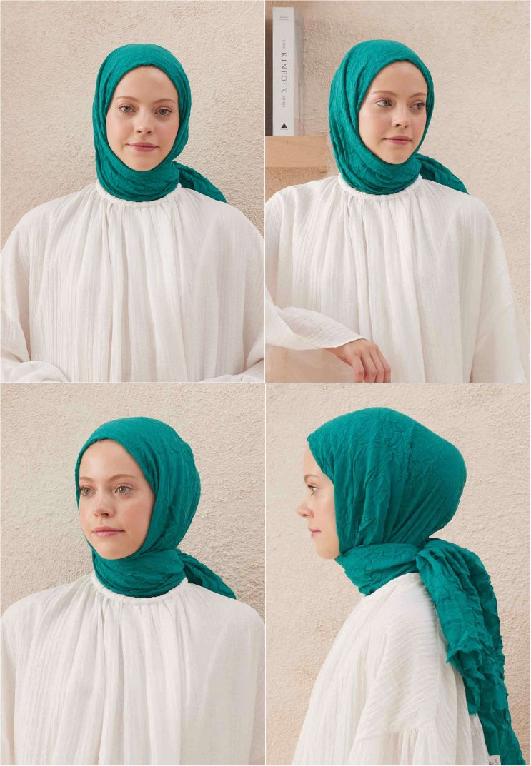 Fresh Scarf Voile Crash Green Foam Shawl