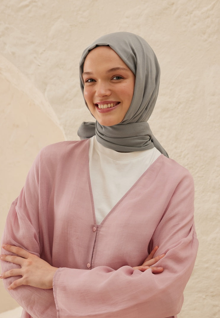Fresh Scarf Rami Viscose Shawl Light Gray