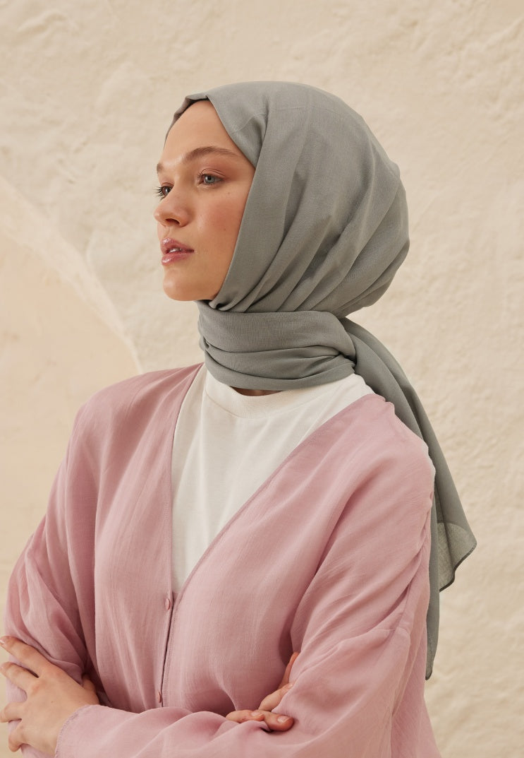 Fresh Scarf Rami Viscose Shawl Light Gray