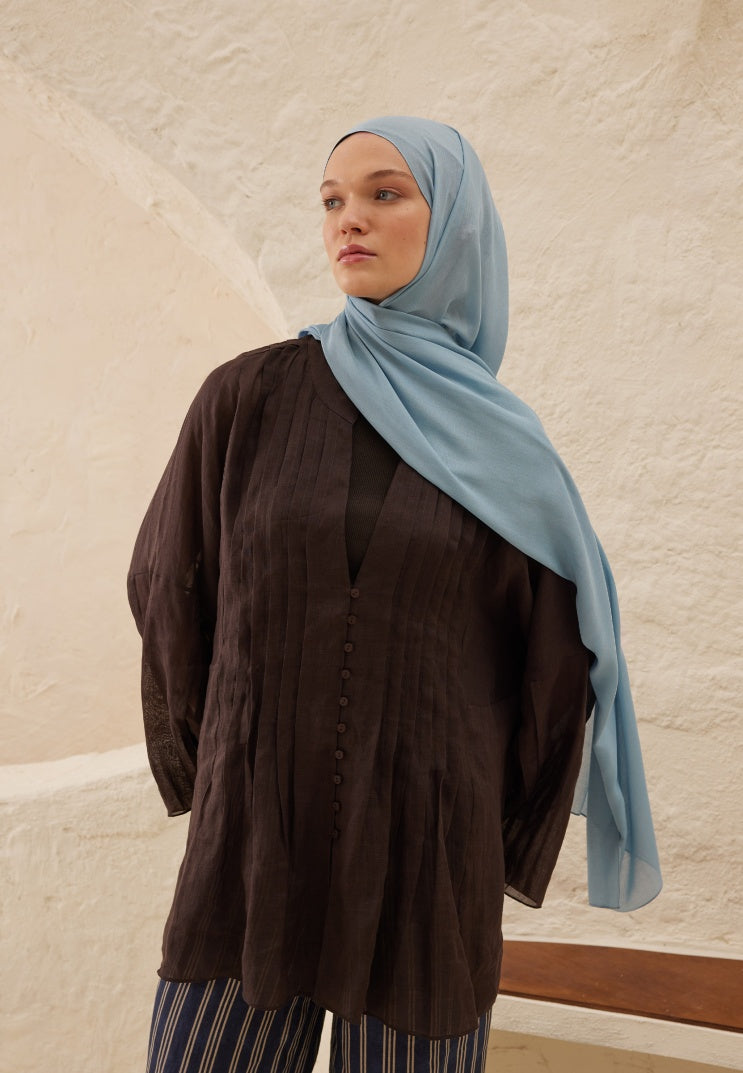 Fresh Scarf Rami Viscose Shawl Light Blue