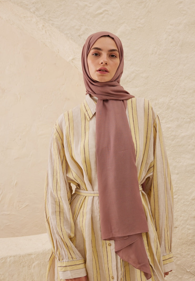 Fresh Scarf Rami Viscose Shawl Vıntage Rose