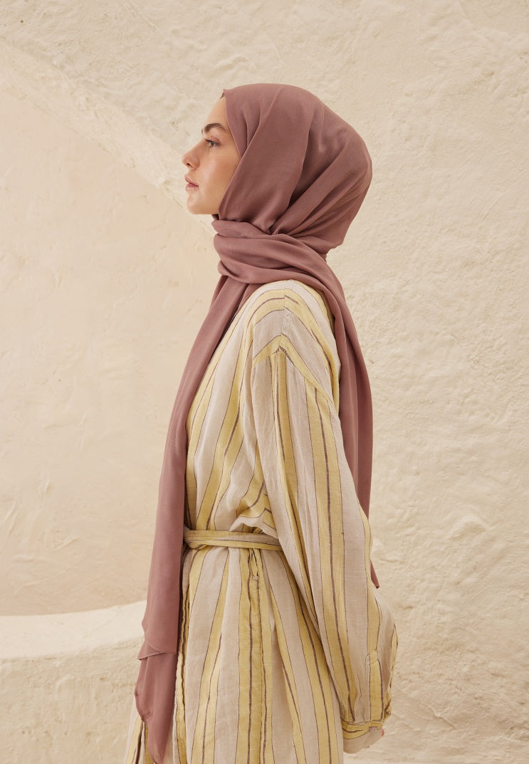 Fresh Scarf Rami Viscose Shawl Vıntage Rose