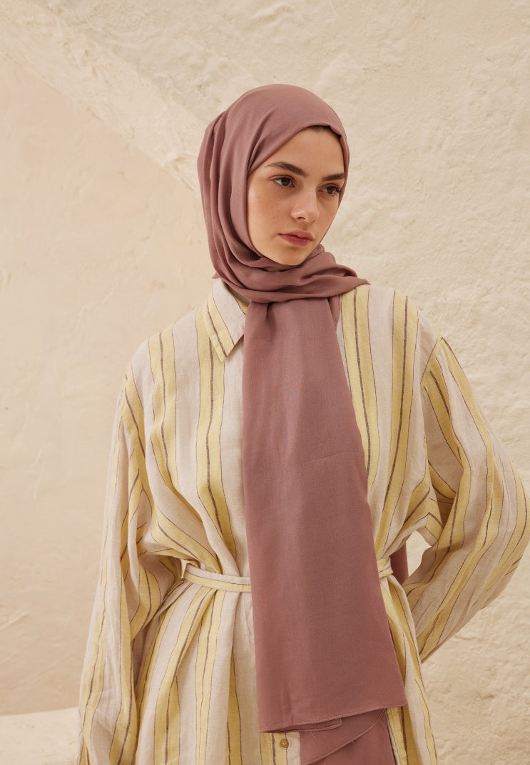 Fresh Scarf Rami Viscose Shawl Vıntage Rose