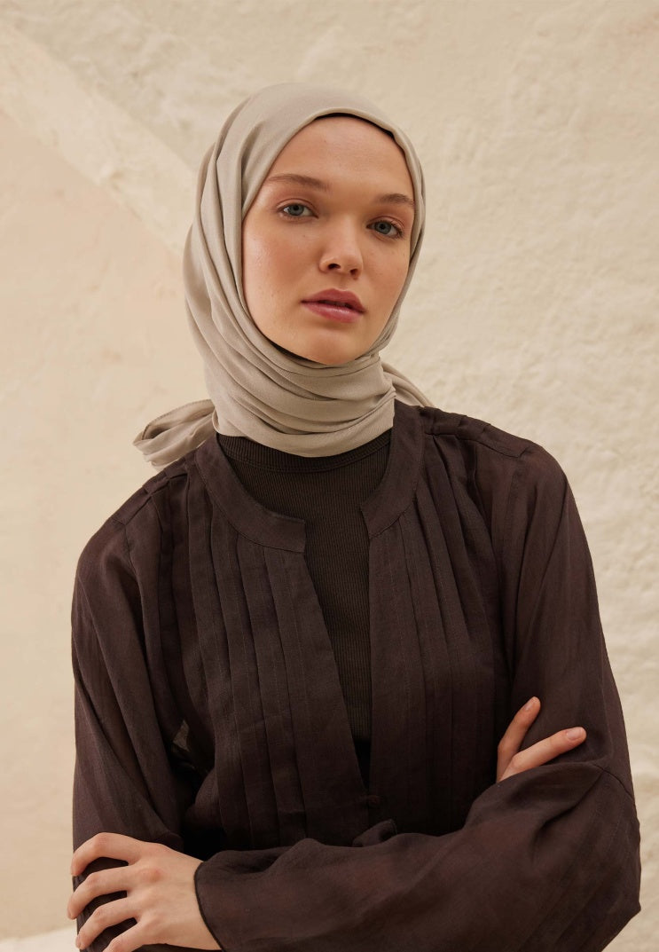 Fresh Scarf Rami Viscose Shawl Warm Grey