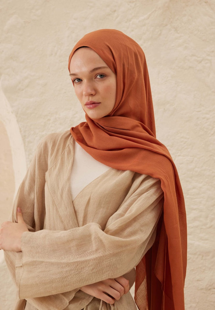 Fresh Scarf Rami Viscose Shawl Peach