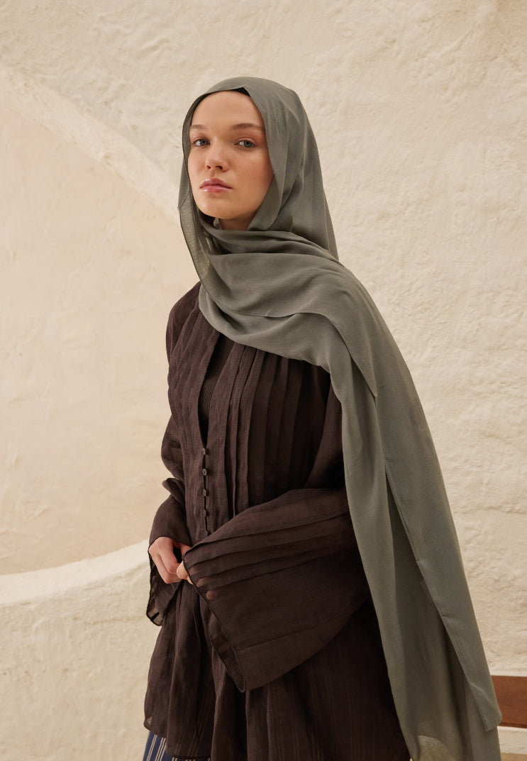 Fresh Scarf Rami Viscose Shawl Smoke