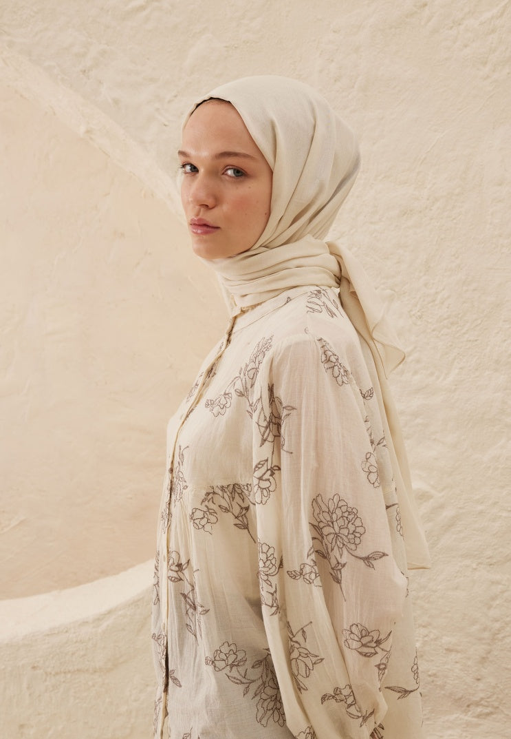 Fresh Scarf Rami Viscose Shawl Ivory