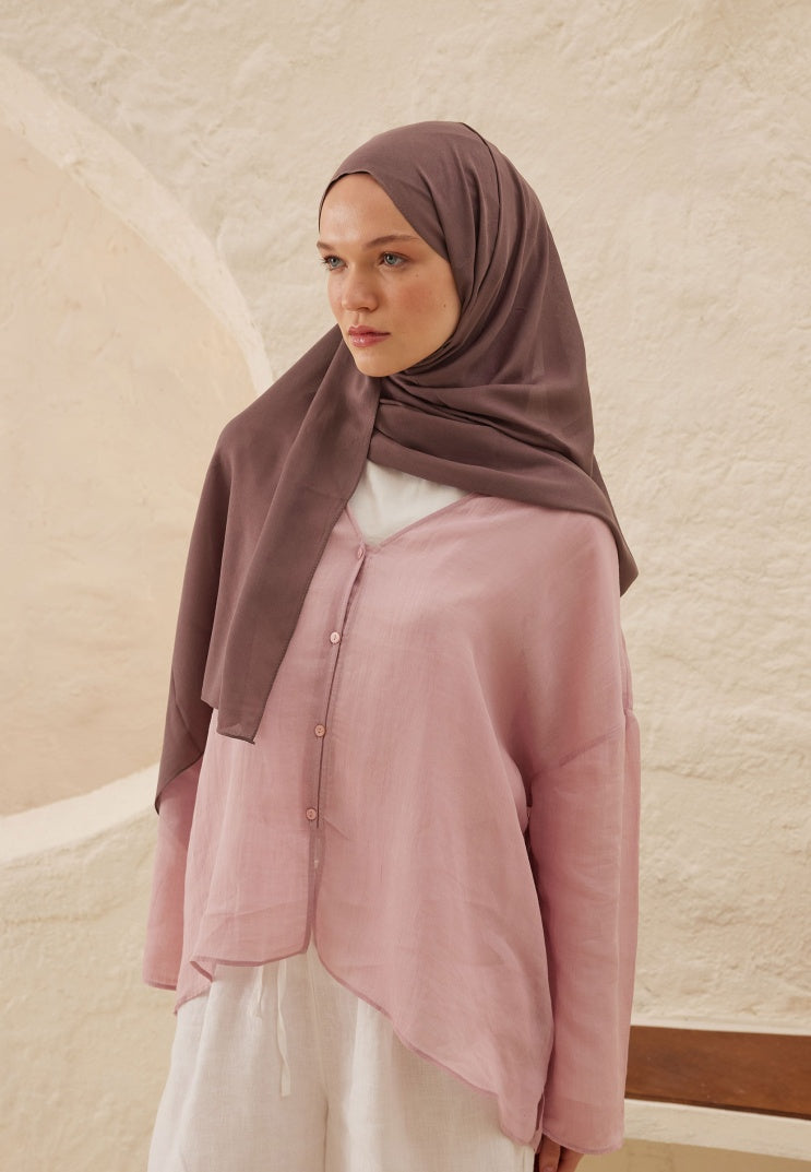 Fresh Scarf Rami Viscose Shawl Plum Rot
