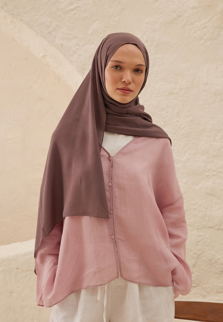 Fresh Scarf Rami Viscose Shawl Plum Rot