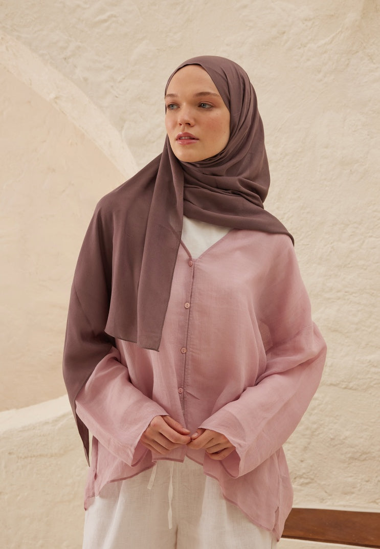 Fresh Scarf Rami Viscose Shawl Plum Rot