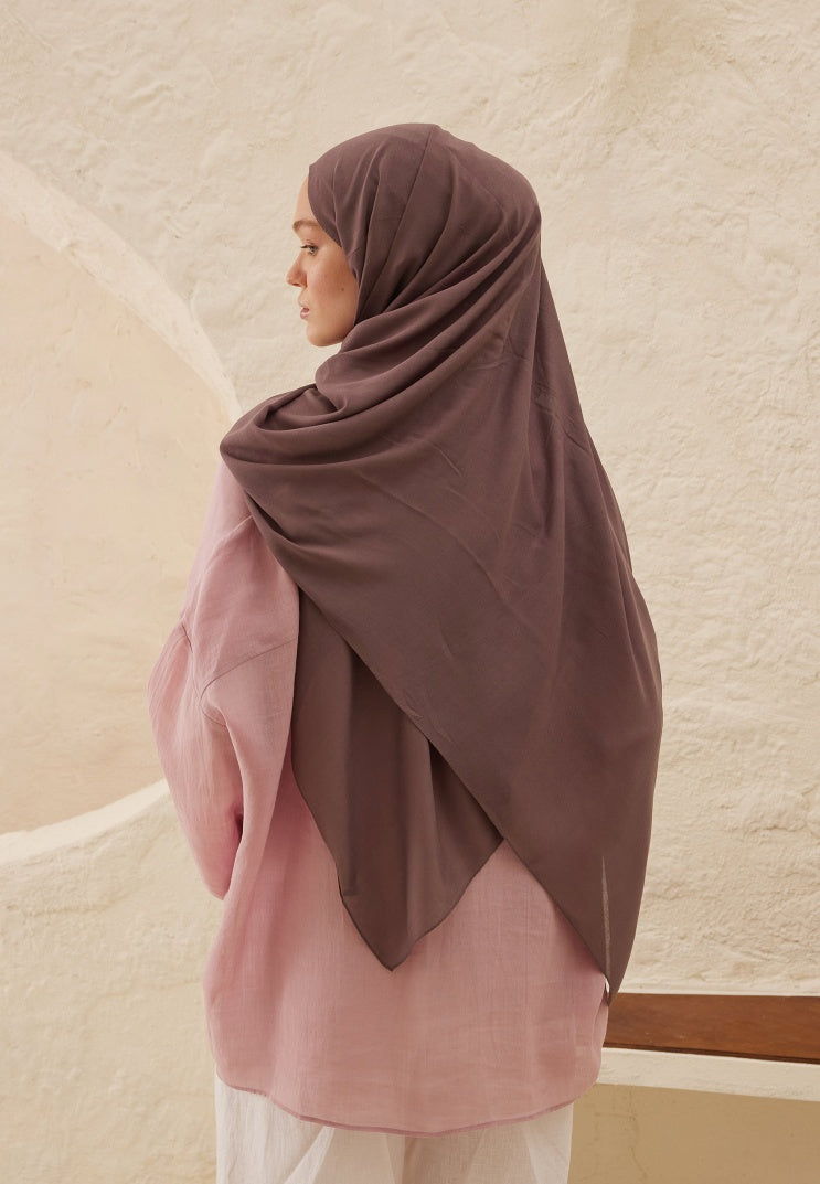 Fresh Scarf Rami Viscose Shawl Plum Rot