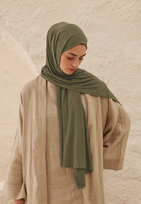 Fresh Scarf Jersey Shawl Mıldew Green