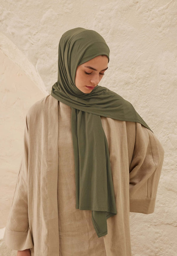 Fresh Scarf Jersey Shawl Mıldew Green