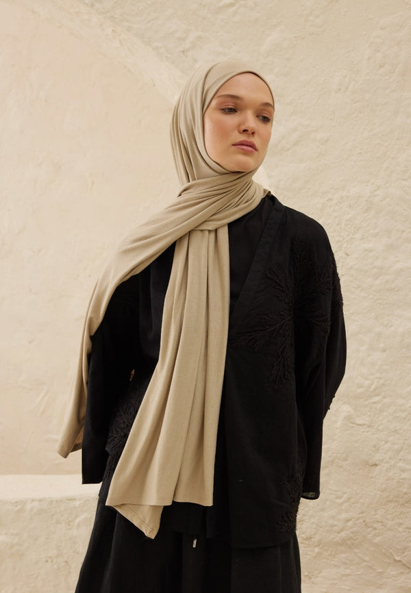 Fresh Scarf Jersey Shawl Natural Beige