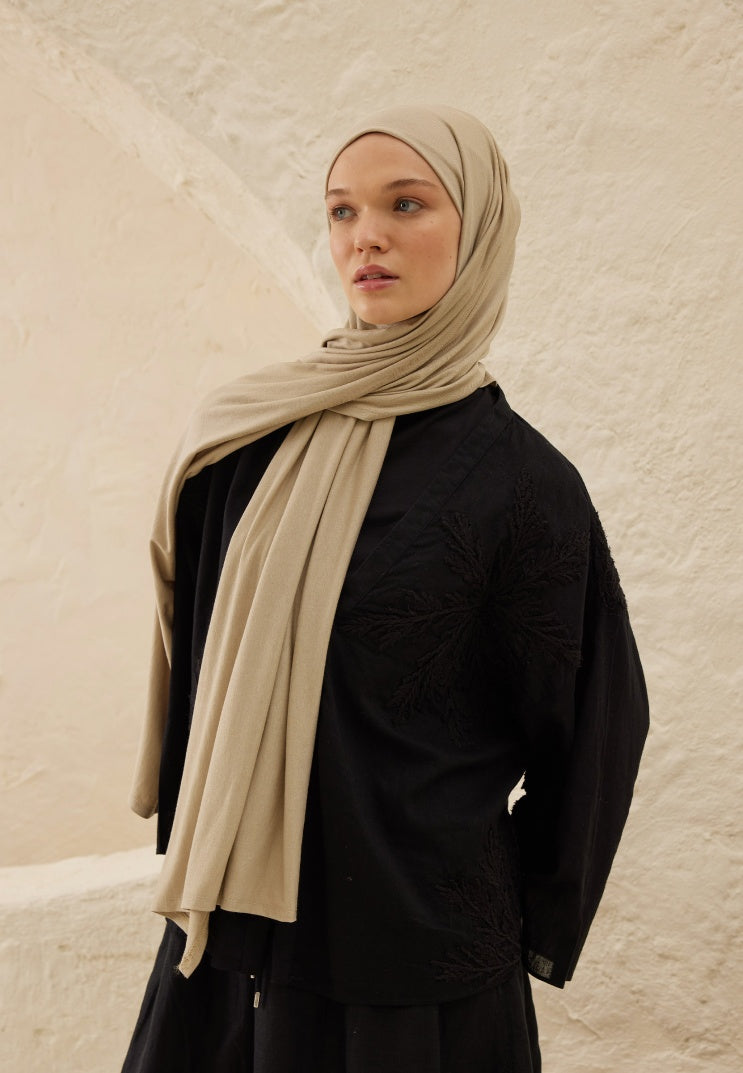 Fresh Scarf Jersey Shawl Natural Beige