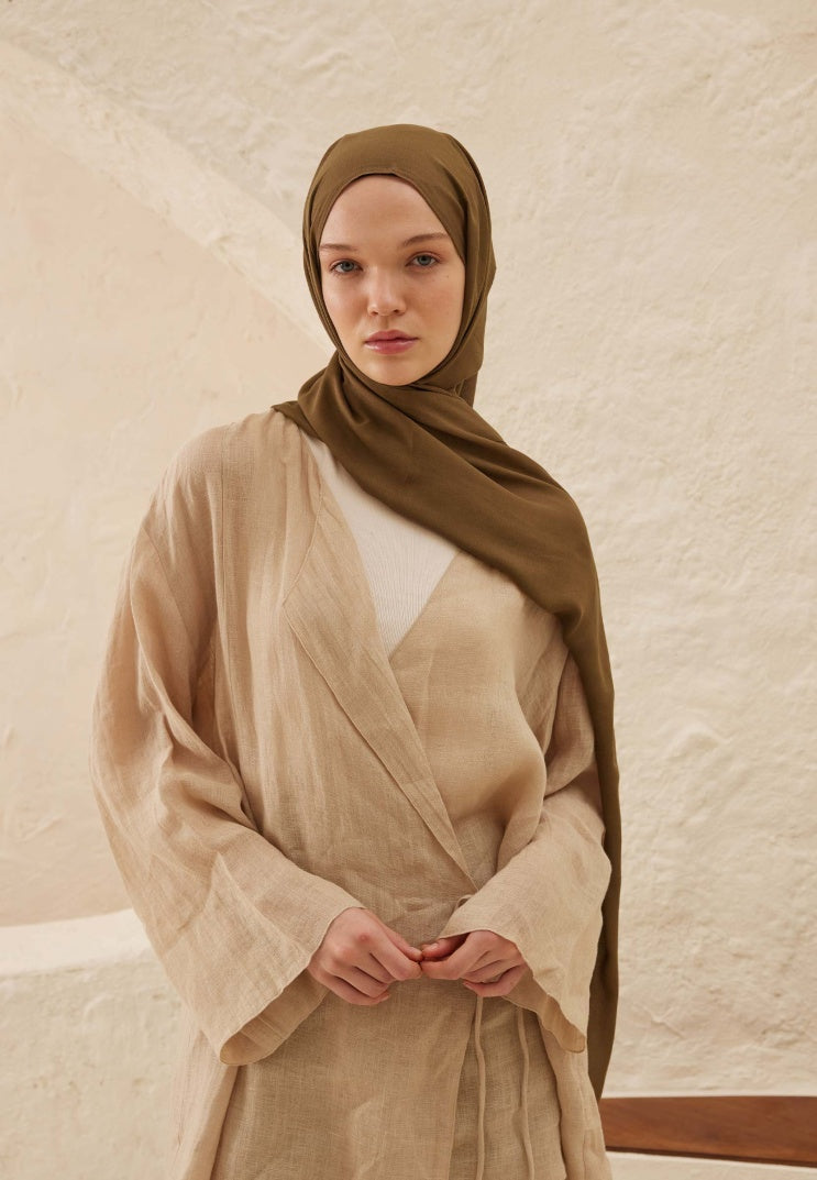 Fresh Scarf Rami Viscose Shawl Milk Coffee