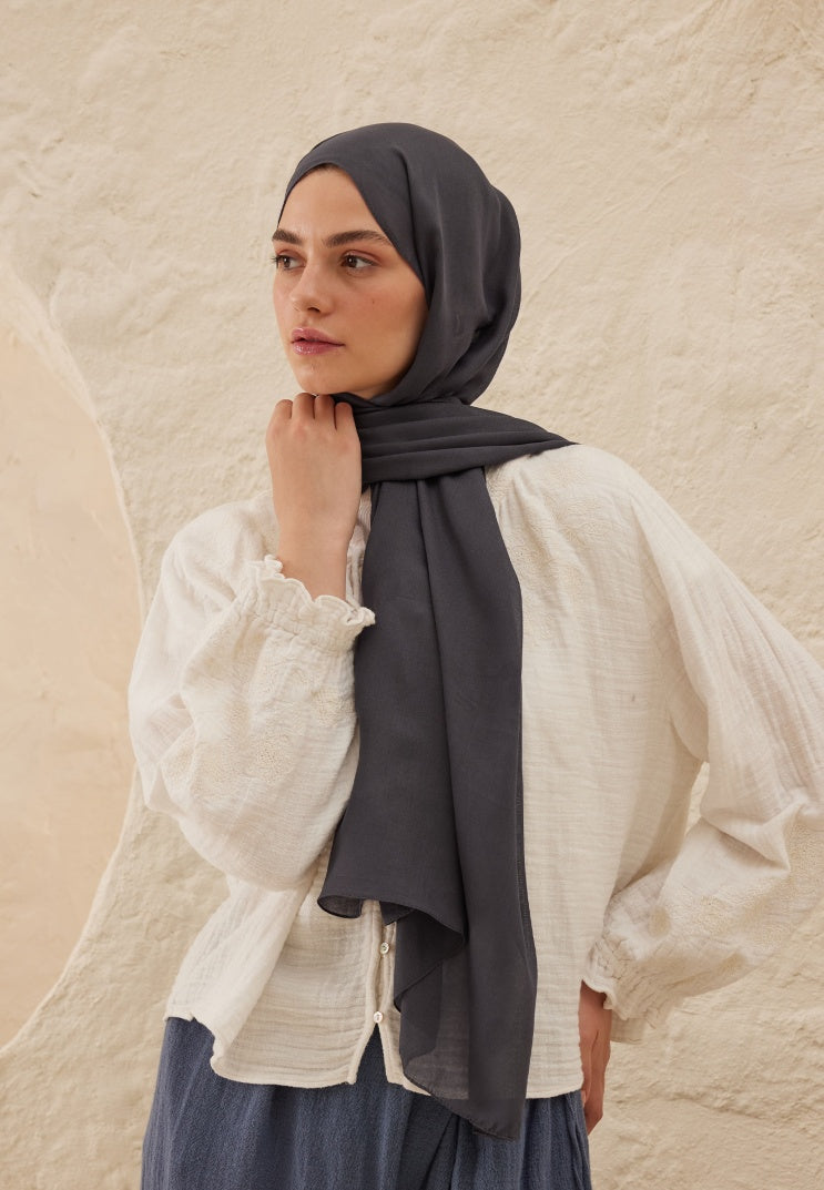 Fresh Scarf Rami Viscose Shawl Blue Gray