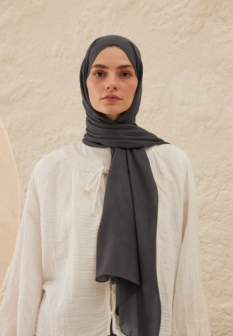 Fresh Scarf Rami Viscose Shawl Blue Gray