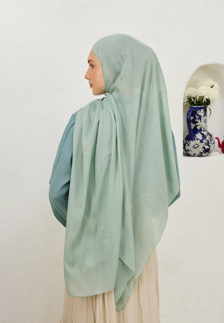 Fresh Scarf Rami Viscose Shawl Soft green