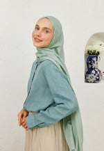 Fresh Scarf Rami Viscose Shawl Soft green