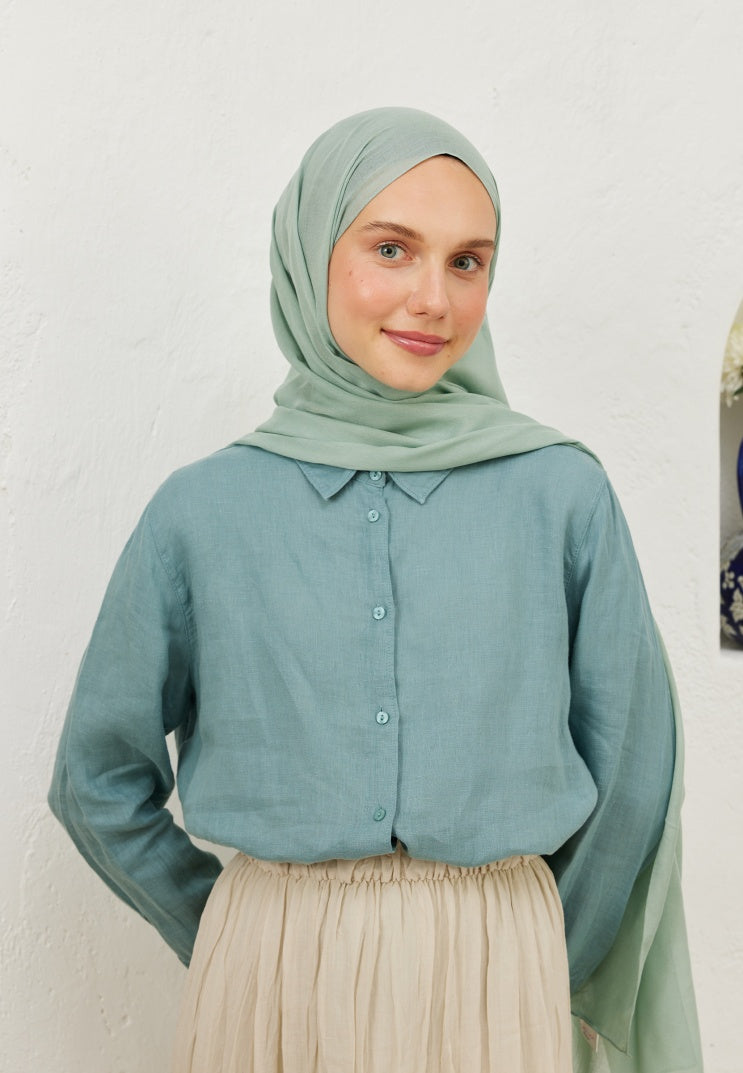 Fresh Scarf Rami Viscose Shawl Soft green