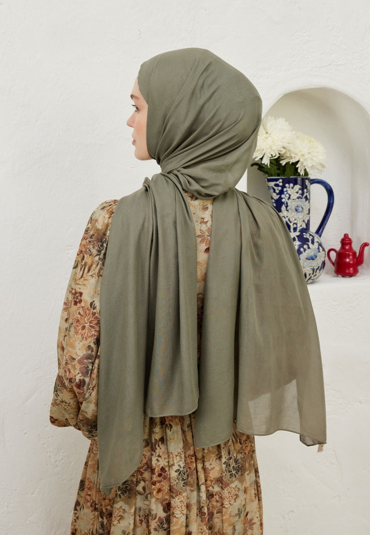 Fresh Scarf Rami Viscose Shawl Mıldew Green