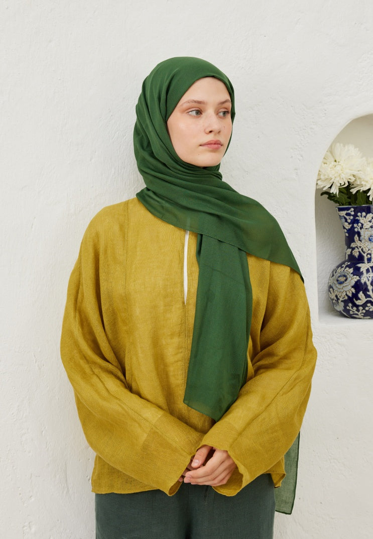 Fresh Scarf Rami Viscose Shawl Emerald