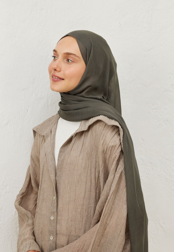 Fresh Scarf Rami Viscose Shawl Anthracite