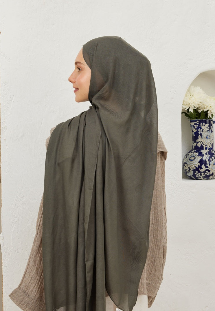 Fresh Scarf Rami Viscose Shawl Anthracite