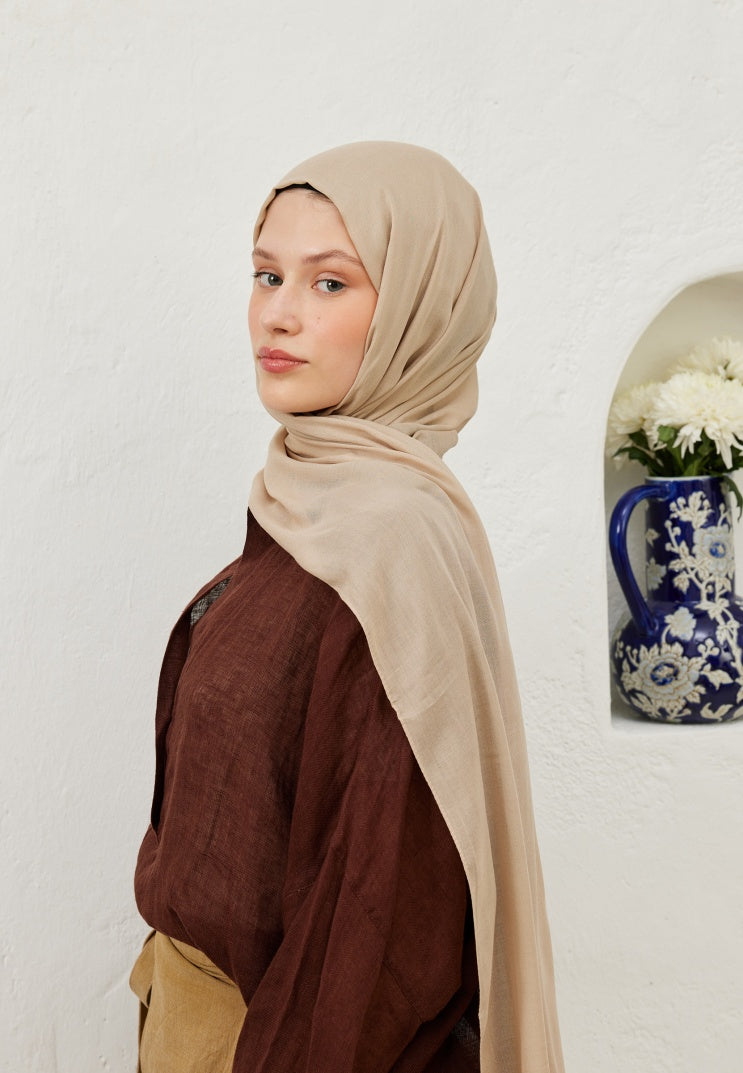 Fresh Scarf Rami Viscose Shawl Beige