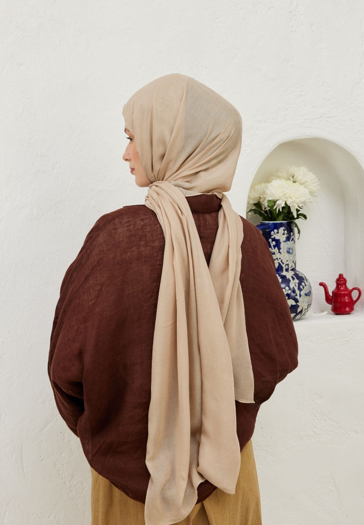 Fresh Scarf Rami Viscose Shawl Beige
