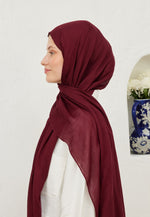 Fresh Scarf Rami Viscose Shawl Dark Claret Red
