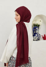 Fresh Scarf Rami Viscose Shawl Dark Claret Red